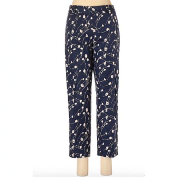 Club Monaco Pants - Club Monaco Flower Print Capris Dark Blue Size 8